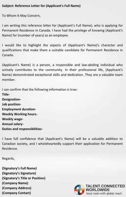 Employment Reference Letter for Canadian Immigration 2 Reference-Letter-Format
